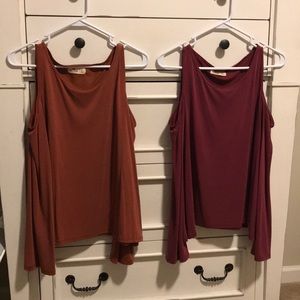 HOLLISTER cold shoulder tops